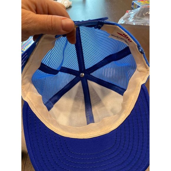 VIntage 80s ATLANTA BRAVES Blue AJD Made USA Baseball mesh snapback hat cap NOS - Picture 5 of 8